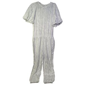 Daily Ritual Women's Puff-Sleeves Jumpsuit Supper Soft Terry Lounge Size Medium